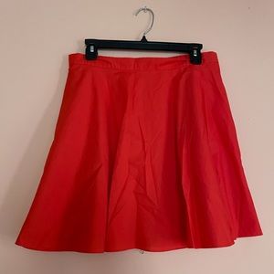 Red/ dark coral high waist mini skirt